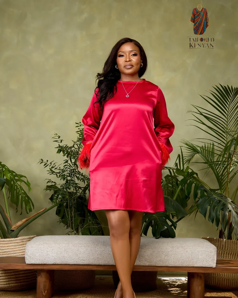 Crimson Elegance, silk dresses